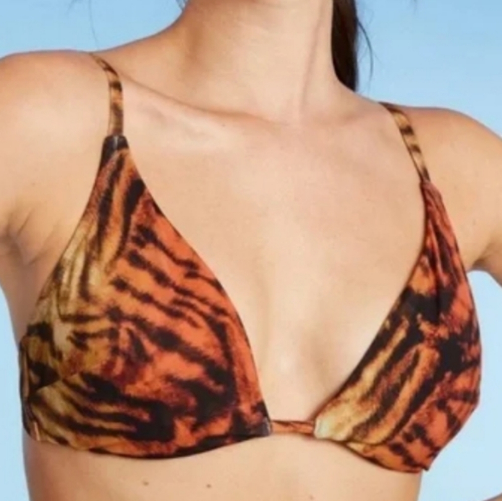 "Shade & Shore"  Tiger Print Underwire Bikini Top Size 36C NWT
